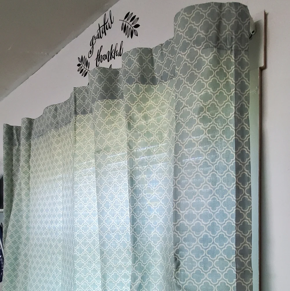 New Martha Stewart HD Moroccan Geo River Mist 2 Panels. 50